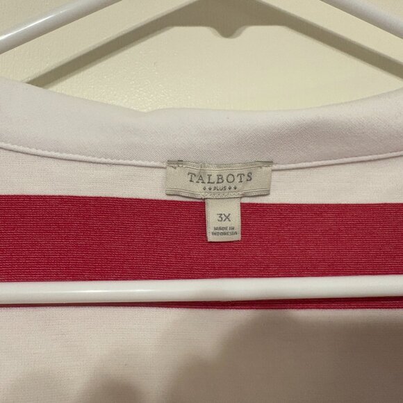 Talbots Women's Plus Red/White Nautical Stripe Sleeveless Shirt Top Tank 3X - Picture 3 of 9